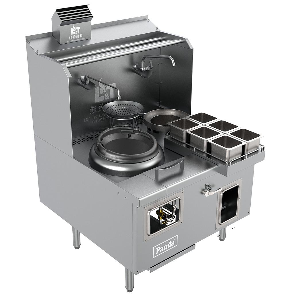 Heavy Duty Chamber Series_ 13" Single Chamber with 10" Single Back Pot Wok Station