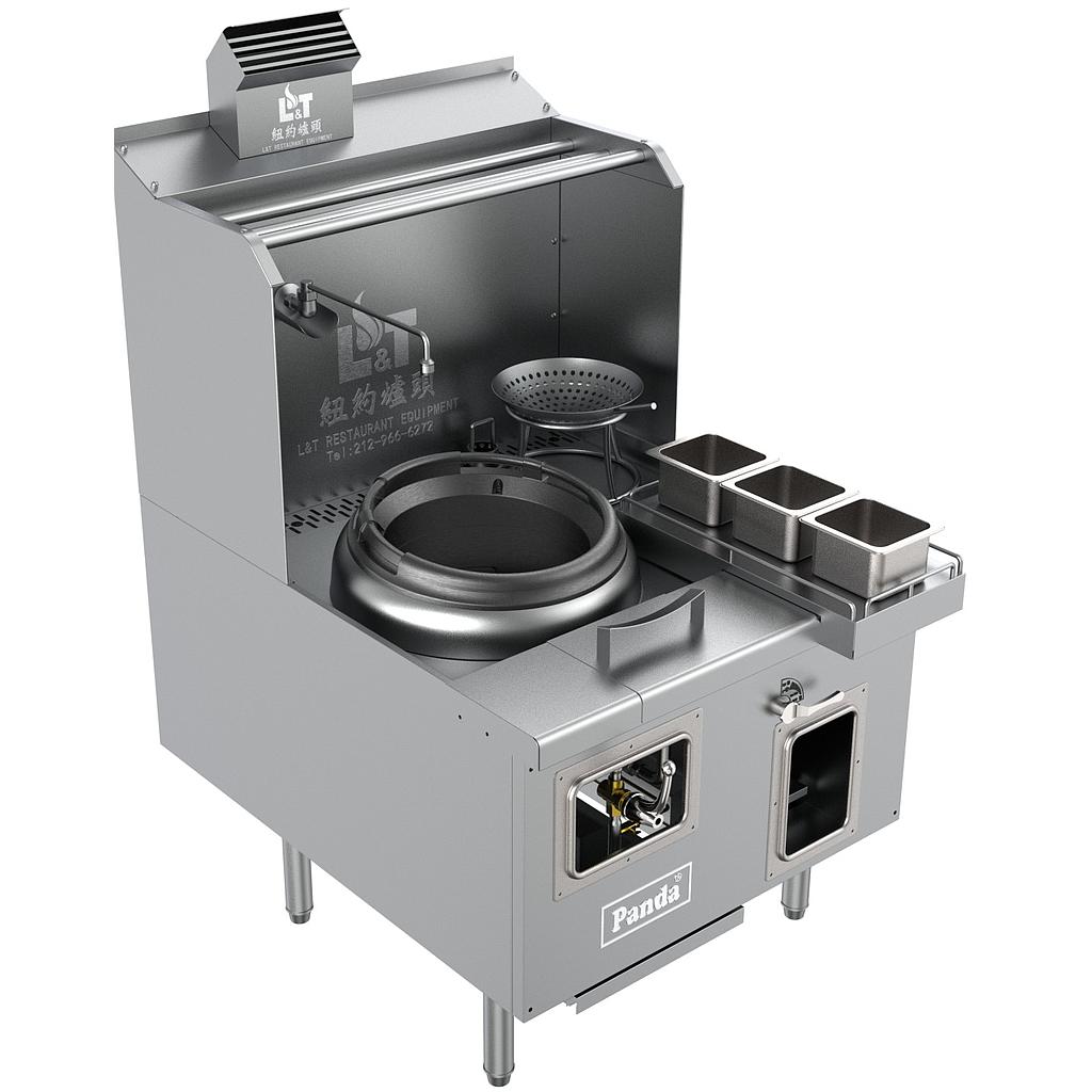 Heavy Duty Chamber Series_ 15" Single Chamber with 10" Single Back Pot Wok Station
