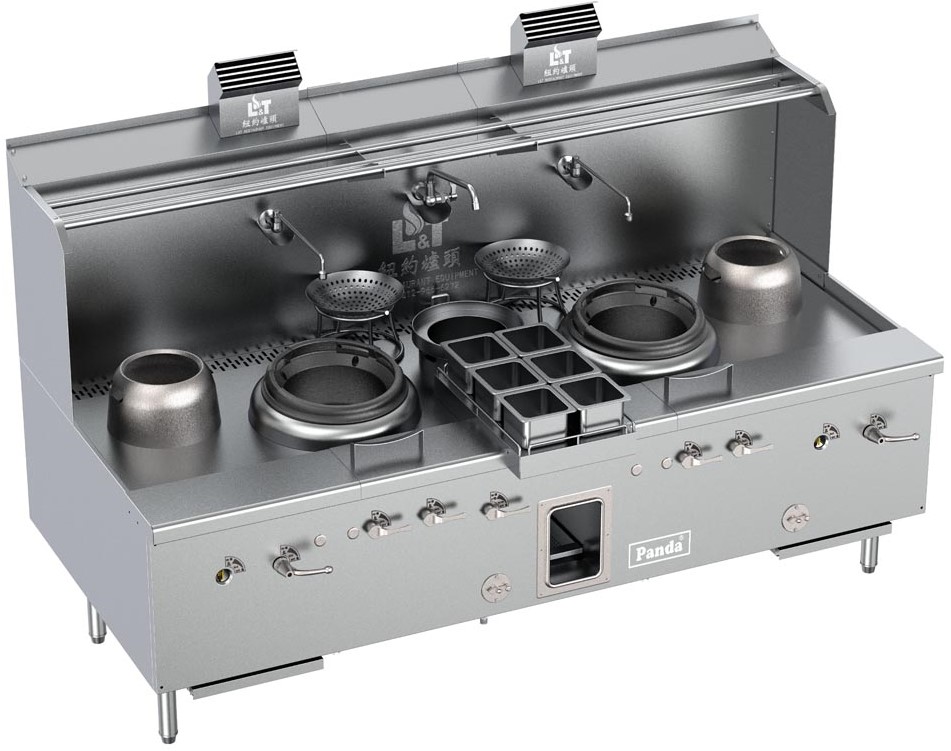 Customized Turbo Wok Range 2 Burners + 1 Warming Pot + 2 Slow Cook Chambers